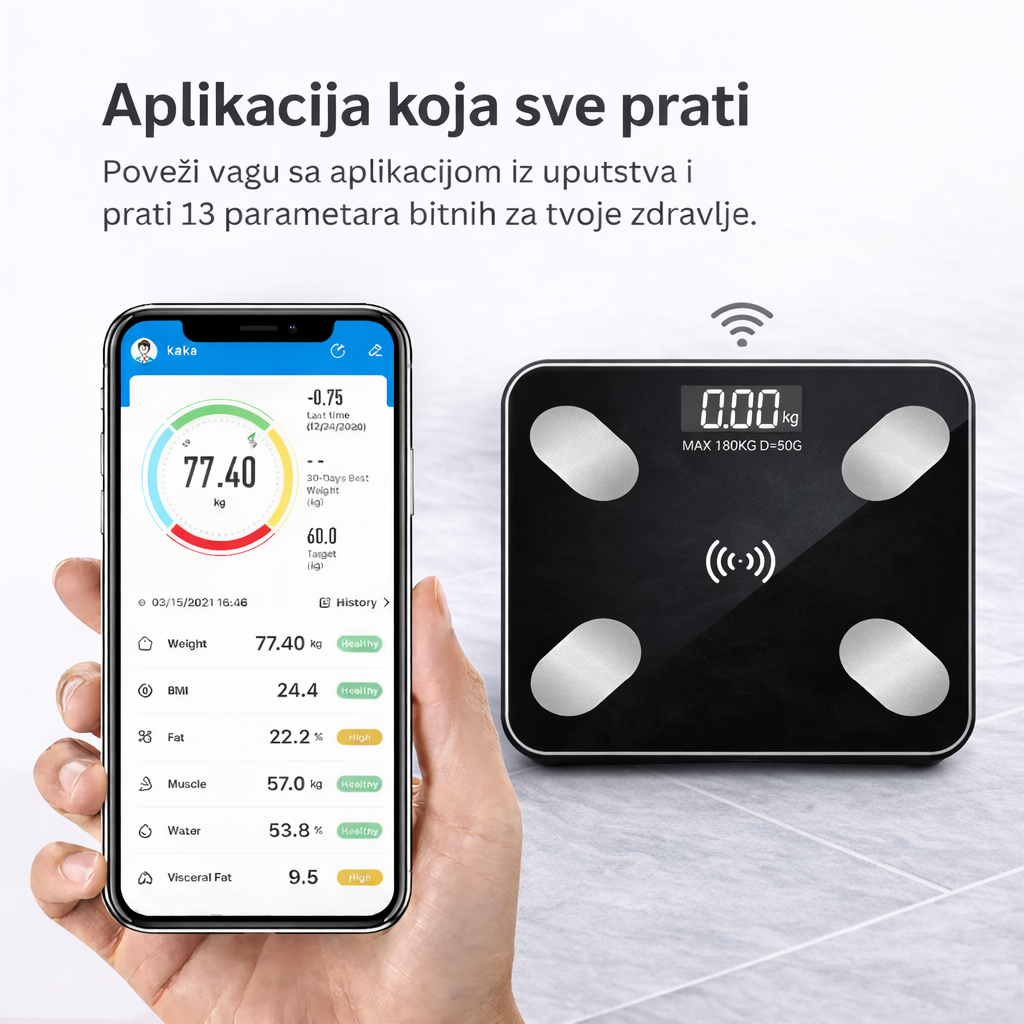 Pametna vaga za merenje telesnog sastava i težine
